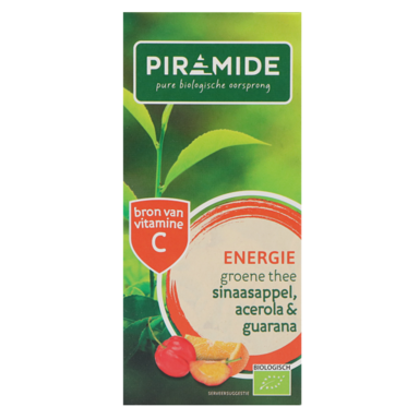 Piramide Energie Groene Thee Sinaasappel, Acerola & Guarana Bio - 20 theezakjes