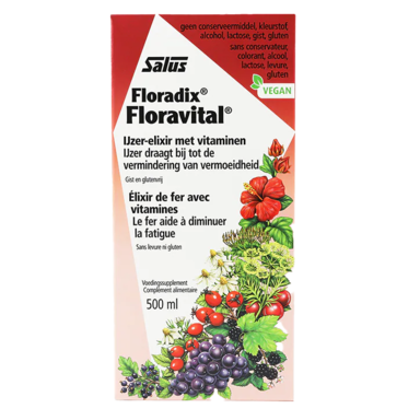 Floradix Floravital Ijzer-Elixir met Vitaminen - 500ml