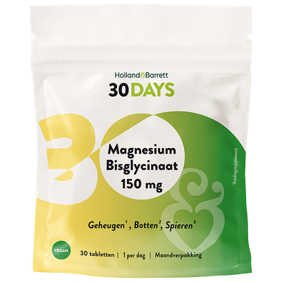 Holland & Barrett 30DAYS Magnesium Bisglycinaat 150 mg – 30 tabletten