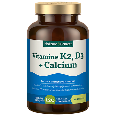 Holland & Barrett Vitamine K2, D3 + Calcium - 120 tabletten
