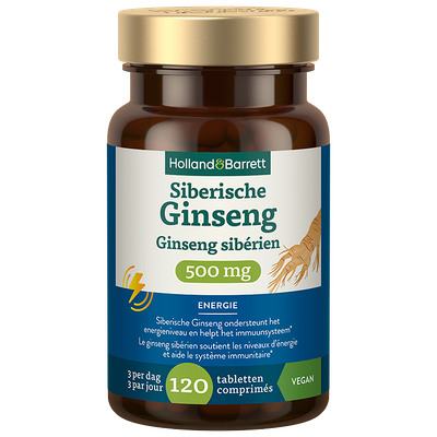 Holland & Barrett Siberische Ginseng 500mg - 120 tabletten