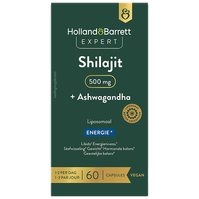 Holland & Barrett Expert Shilajit + Ashwagandha 500mg Liposomaal - 60 capsules