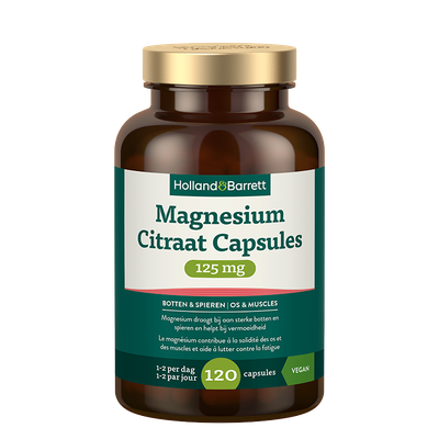 Holland & Barrett Magnesium Citraat Capsules 125mg - 120 capsules