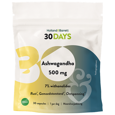 Holland & Barrett 30DAYS Ashwagandha 500mg 7% Withanolides - 30 capsules