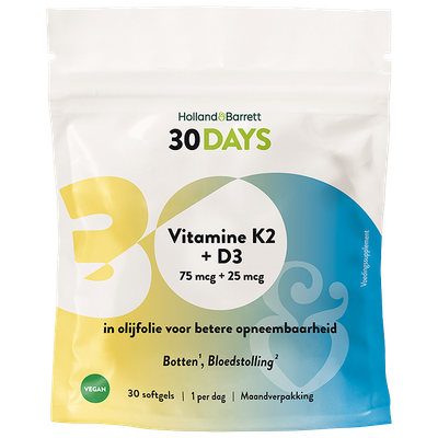 Holland & Barrett 30DAYS Vitamine K2 + D3 – 30 softgels