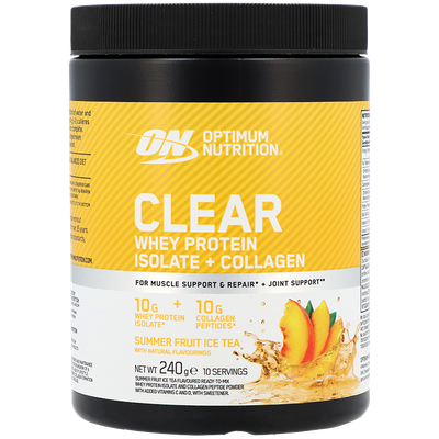 Optimum Nutrition Clear Whey Protein Isolate + Collagen Summer Fruit Ice Tea - 240g