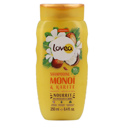 Lovea Shampoo Mit Monoi & Sheaöl – Für Trockenes, Strapaziertes Haar, 250 Ml, Sulfatfrei