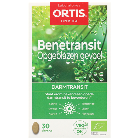 Ortis Benetransit Opgeblazen Gevoel Bio (30 Tabletten) - 30 stuks
