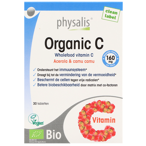 Physalis Organic Vitamine C 200mg Bio (30 Tabletten) - 30 stuks