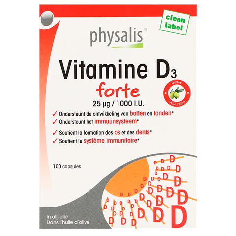 Physalis Vitamine D3 Forte Capsules 100 capsules - 1000 I.U - 100 stuks
