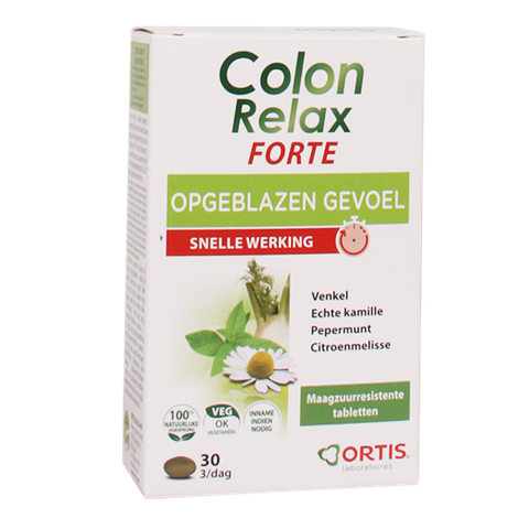 Ortis Wees er snel bij! OP=OP Colon Relax Opgeblazen Gevoel (30 Tabletten) - 30 stuks