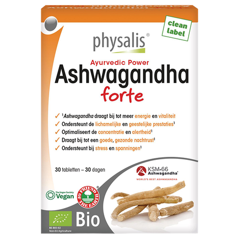 Physalis Ashwagandha 600mg Forte KSM-66 - 30 tabletten - 30 stuks
