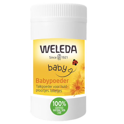 Weleda Babypoeder - Calendula, Arnica & Echinacea - Verzorgt & Beschermt Geïrriteerde Huidplooitjes - 100% Natuurlijke Ingrediënten - 20g
