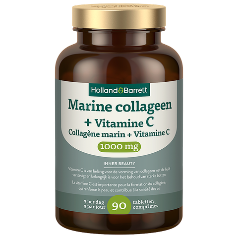 Holland & Barrett 1+1 Marine collageen + Vitamine C 1000 mg - 90 tabletten - 90 stuks