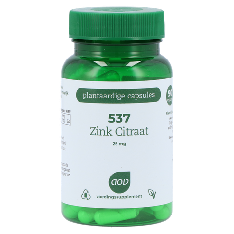 AOV 537 Zink Citraat - 90 vegacaps - Mineraal - Voedingssupplement - 90 stuks