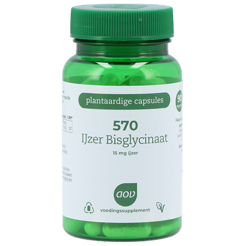 AOV 570 IJzer Bisglycinaat - 90 vegacaps - Mineralen - Voedingssupplement - 90 stuks