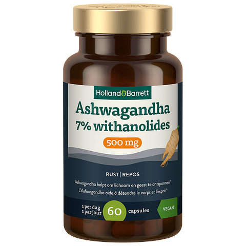 Holland & Barrett Ashwagandha 7% withanolides 500mg - 60 capsules - 60 stuks