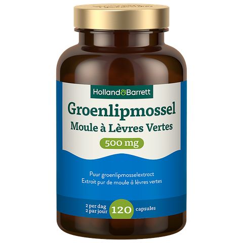 Holland & Barrett 1+1 Groenlipmossel 500 mg - 120 capsules - 120 stuks