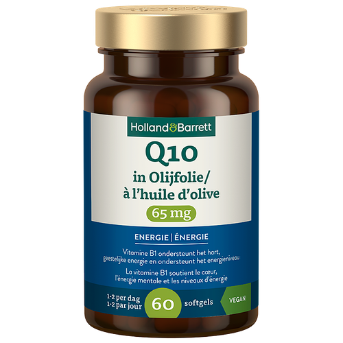 Holland & Barrett Q10 Vitamine B1 in Olijfolie 65mg - 60 softgels