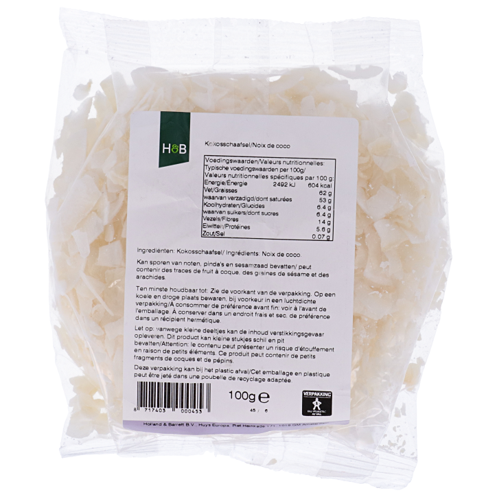 Holland & Barrett Kokosschaafsel Ongezoet (100gr) image 2