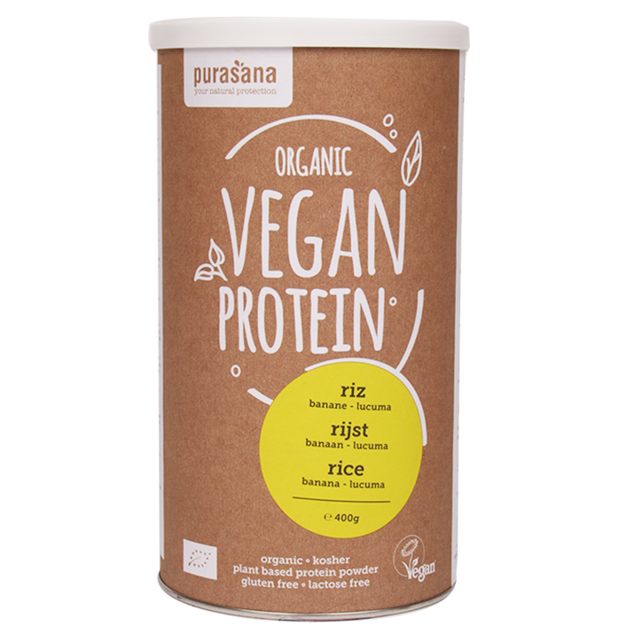 Purasana Vegan Protein Rijst Banaan-Lucuma Bio (400gr) image 1