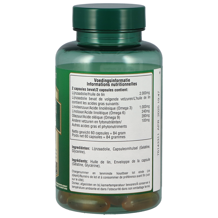 Holland & Barrett Lijnzaadolie, 1000mg - 60 capsules image 2