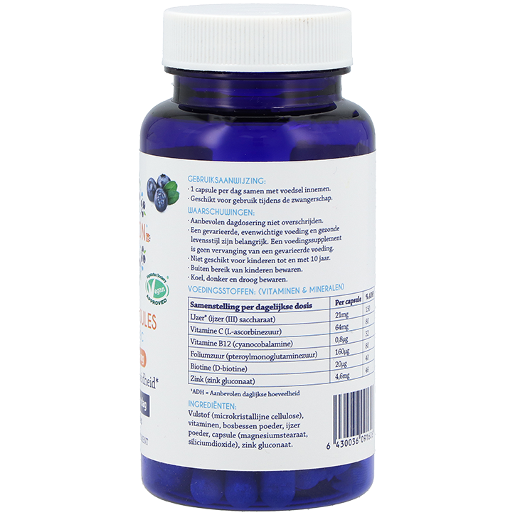 Blue Iron IJzer Capsules + Vitamine C - 60 capsules image 2