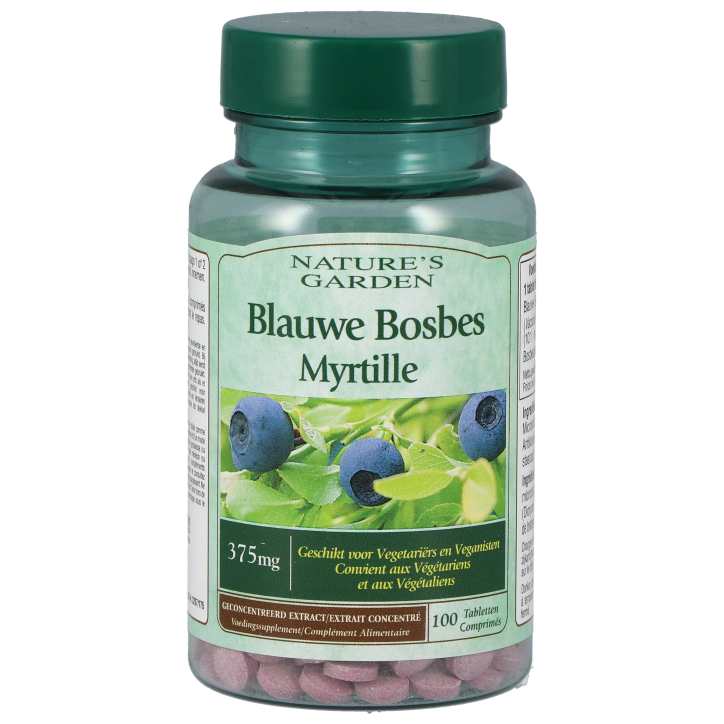Nature's Garden Blauwe Bosbes, 375mg (100 Tabletten)