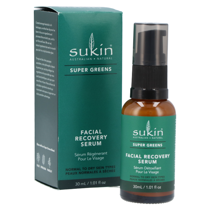Sukin Super Greens Facial Recovery Serum - 30ml