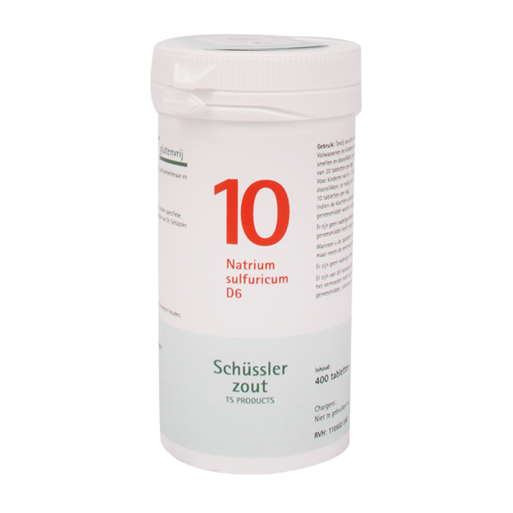 Schüssler Zout 10 Natrium Sulfuricum D6 (400 Tabletten)