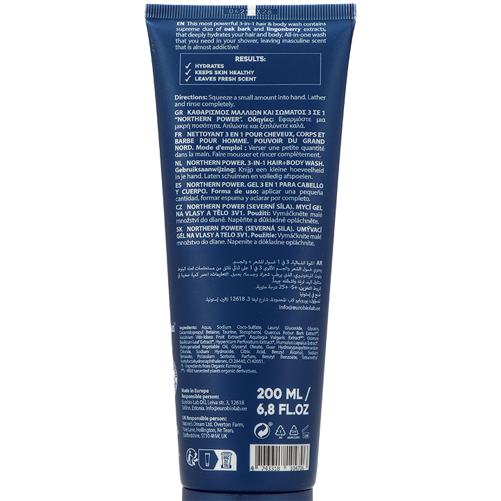 Natura Siberica Men Northern Power 3-in-1 Hair + Body Wash - 200ml image 2