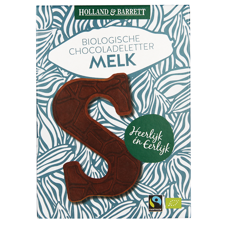 Bio Fairtrade Chocoladeletter Melk S image 1
