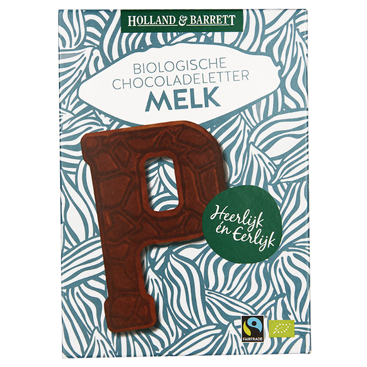 Bio Fairtrade Chocoladeletter Melk P image 1