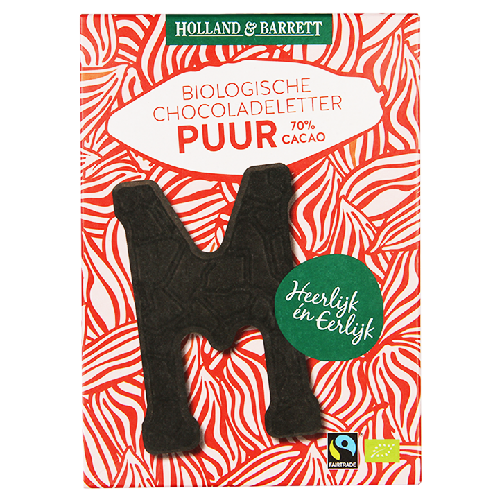 Fairtrade Chocoladeletter Puur M (70% Cacao) image 1