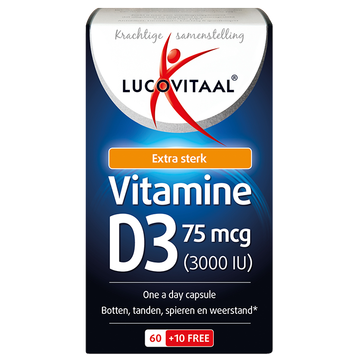 Lucovitaal Extra voordeel alléén online Vitamine D3, 75mcg (70 Capsules) - 70 stuks