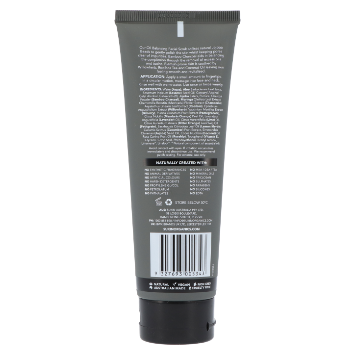 Sukin Oil Balancing Pore Refining Facial Scrub + Charcoal - 125ml image 2