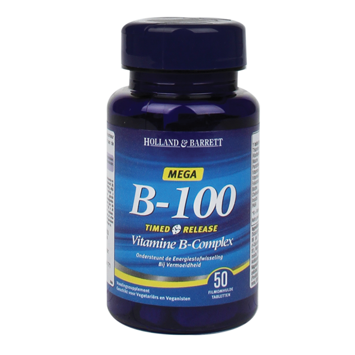 Holland & Barrett Vitamine B100 Timed Release Complex (50 Tabletten) image 1