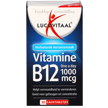 Lucovitaal 1+1 Vitamine B12 1000mcg Kersensmaak - 30 kauwtabletten - 30 stuks