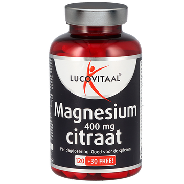 Lucovitaal Extra voordeel alléén online Magnesium Citraat 400mg - 150 tabletten - 150 stuks