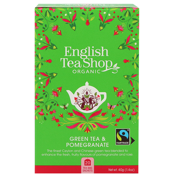 English Tea Shop Thé Vert Grenade & Pétales de Rose Bio - 20 sachets image 1