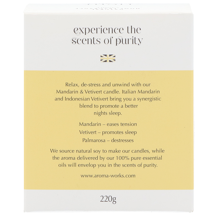 AromaWorks Light Range Candle Mandarin & Vetivert - 220g image 3
