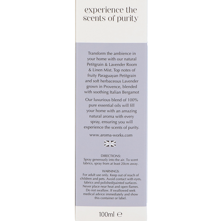 AromaWorks Light Range Room Mist Petitgrain & Lavender - 100ml image 3