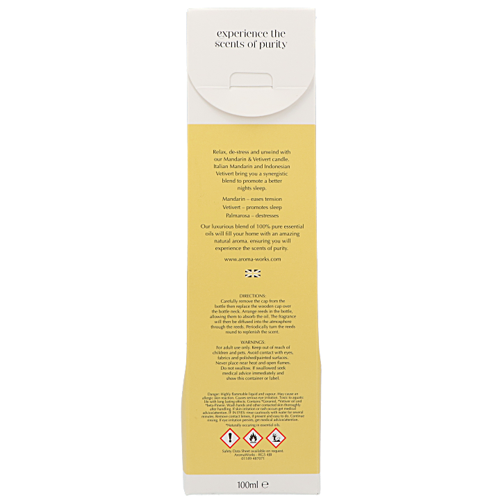 AromaWorks Light Range Reed Diffuser Mandarin & Vetivert - 100ml image 3
