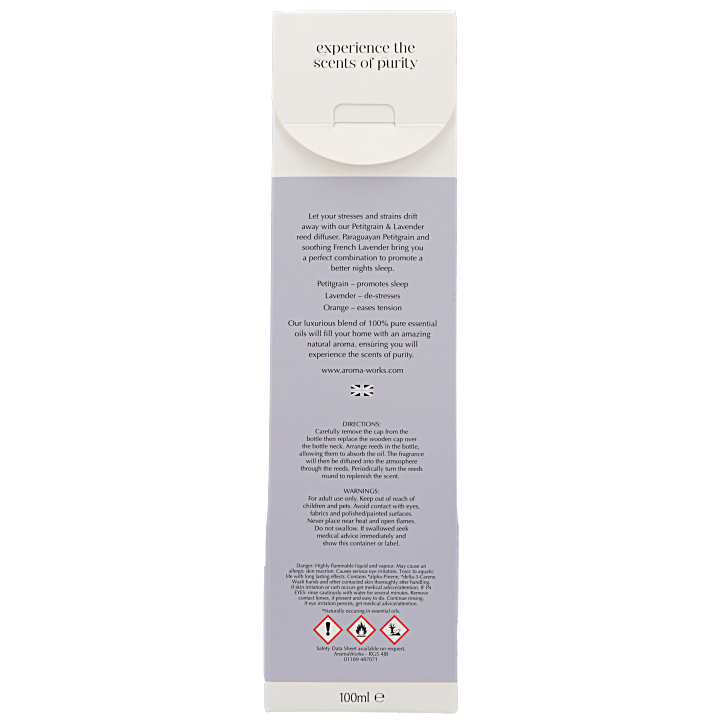 AromaWorks Light Range Reed Diffuser Petitgrain & Lavender - 100ml image 3