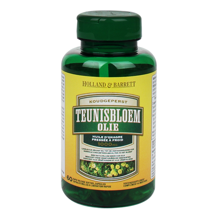 Holland & Barrett Teunisbloemolie Vegetarisch, 1000mg (60 Capsules) image 1