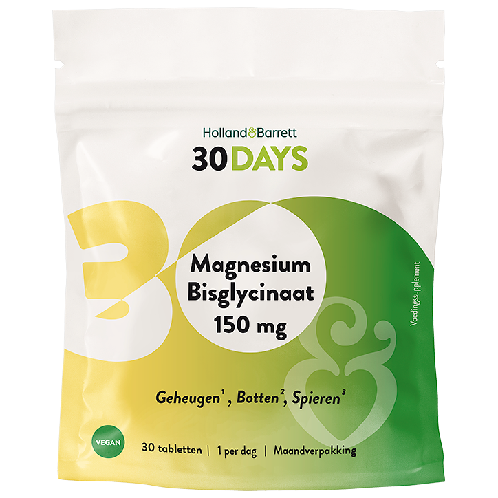 Holland & Barrett 30DAYS Magnesium Bisglycinaat 150 mg – 30 tabletten