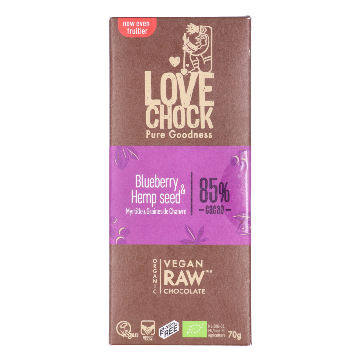 Lovechock Blueberry & Hemp Seed 85% Cacao Bio - 70g