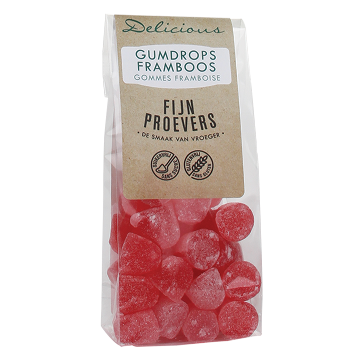 Delicious Gumdrops Framboos Suikervrij (130gr)