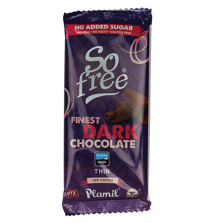 Plamil So Free Pure Chocoladereep Suikervrij (80gr) image 1