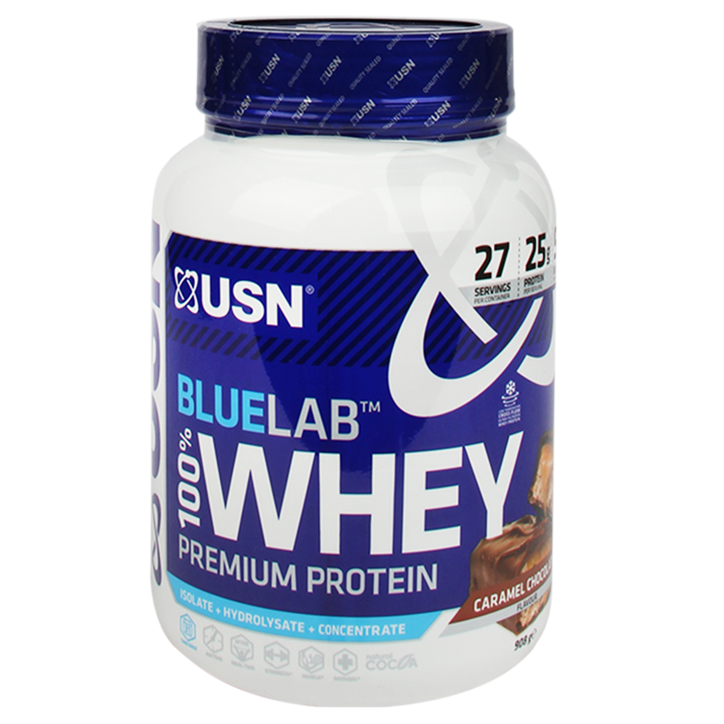 USN Blue Lab 100% Whey Eiwitpoeder Caramel Chocolate 908g image 1